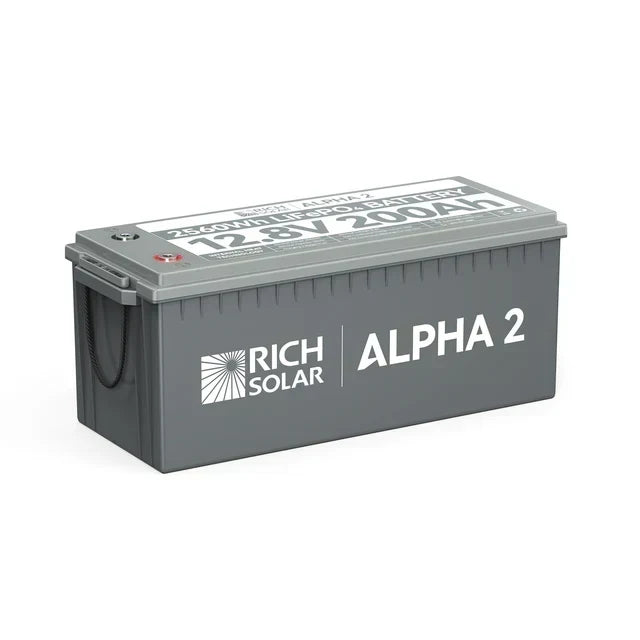 Rich Solar Alpha 2 12V 200Ah LiFePO4 Lithium Iron Phosphate Battery w/ Internal Heating and Bluetooth Function