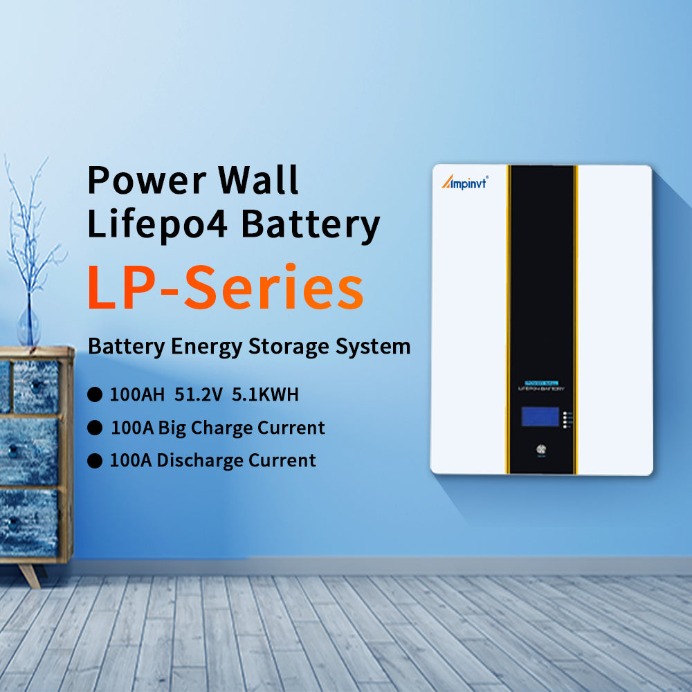 51.2V 100AH 5.12KWH Power Wall LiFePO4 Lithium Battery with 100A BMS LP-AF51AA