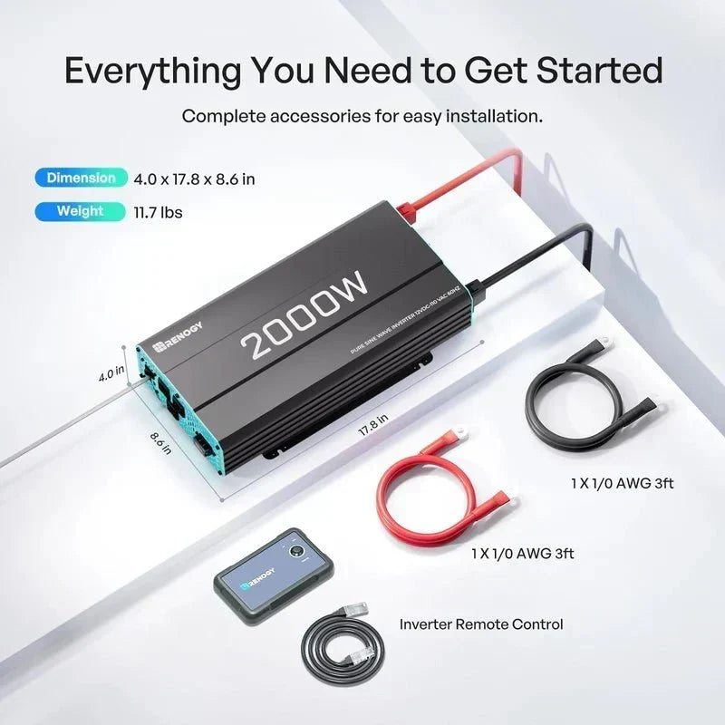 Renogy 2000W 12V Pure Sine Wave Inverter
