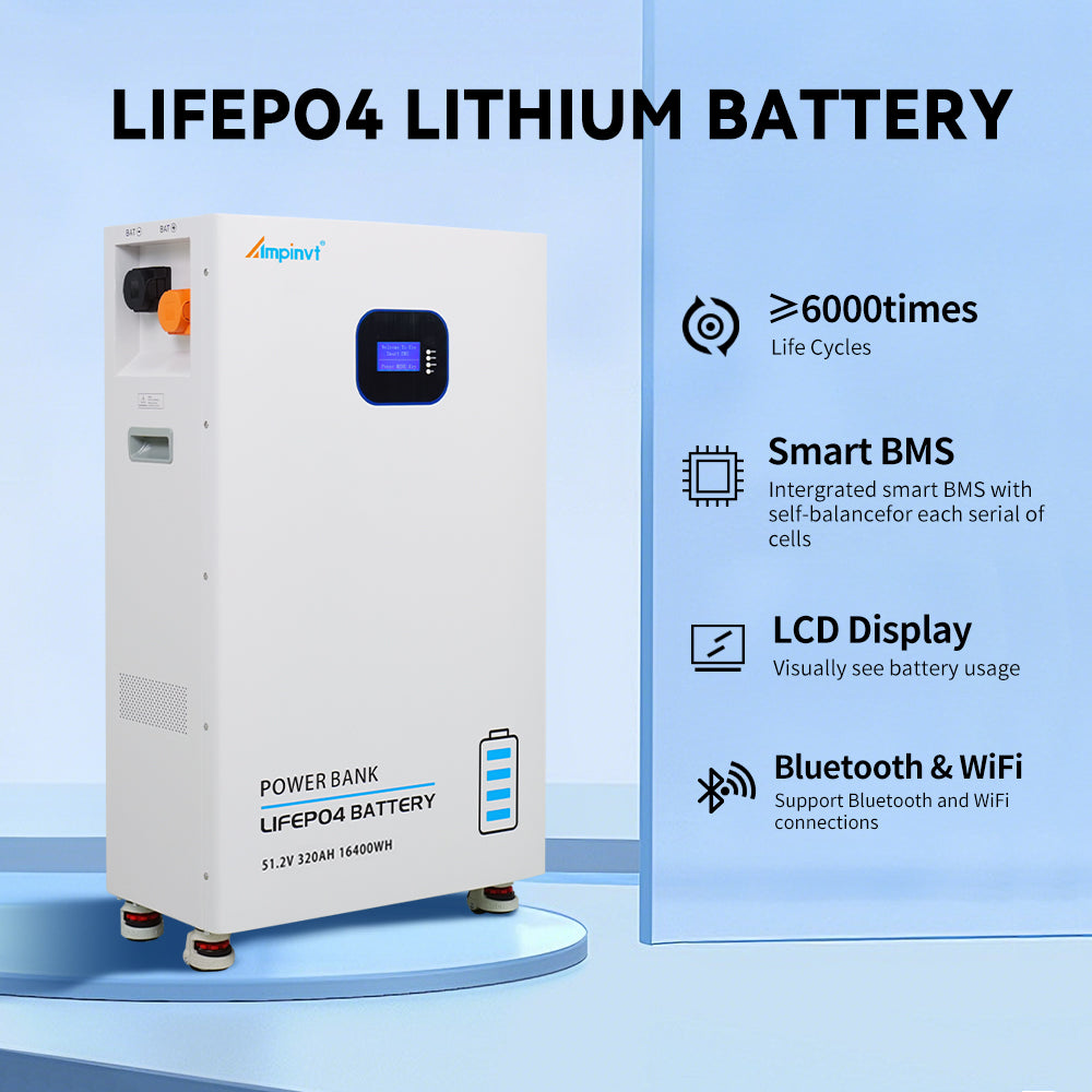 16.4KWH Off-Grid Energy Storage System 48V 320Ah LiFePO4 Battery + 10KW Solar Inverter