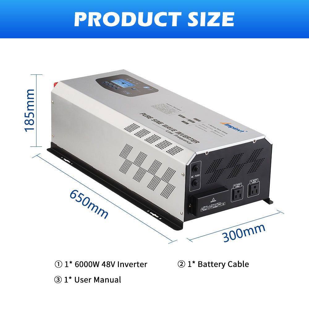 6000W DC 48V Split Phase Pure Sine wave Inverter with AC Charger