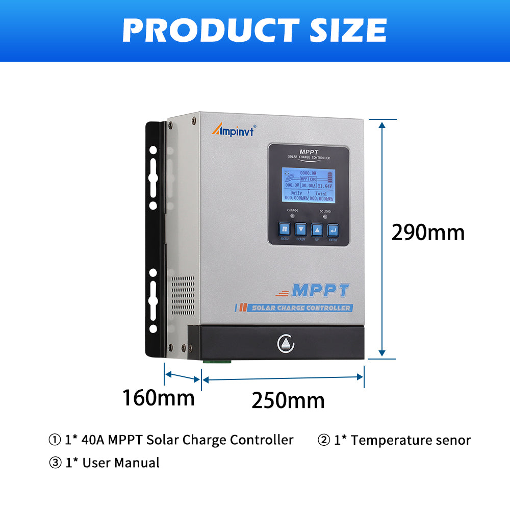 40A MPPT Solar Charge Controller DC 12V 24V 36V 48V AUTO Solar Panel Regulator