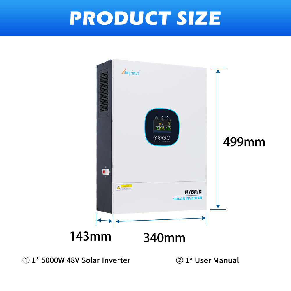5000W 48V to 120V Solar Inverter Charger Supports Up to 6 Units in Parallel