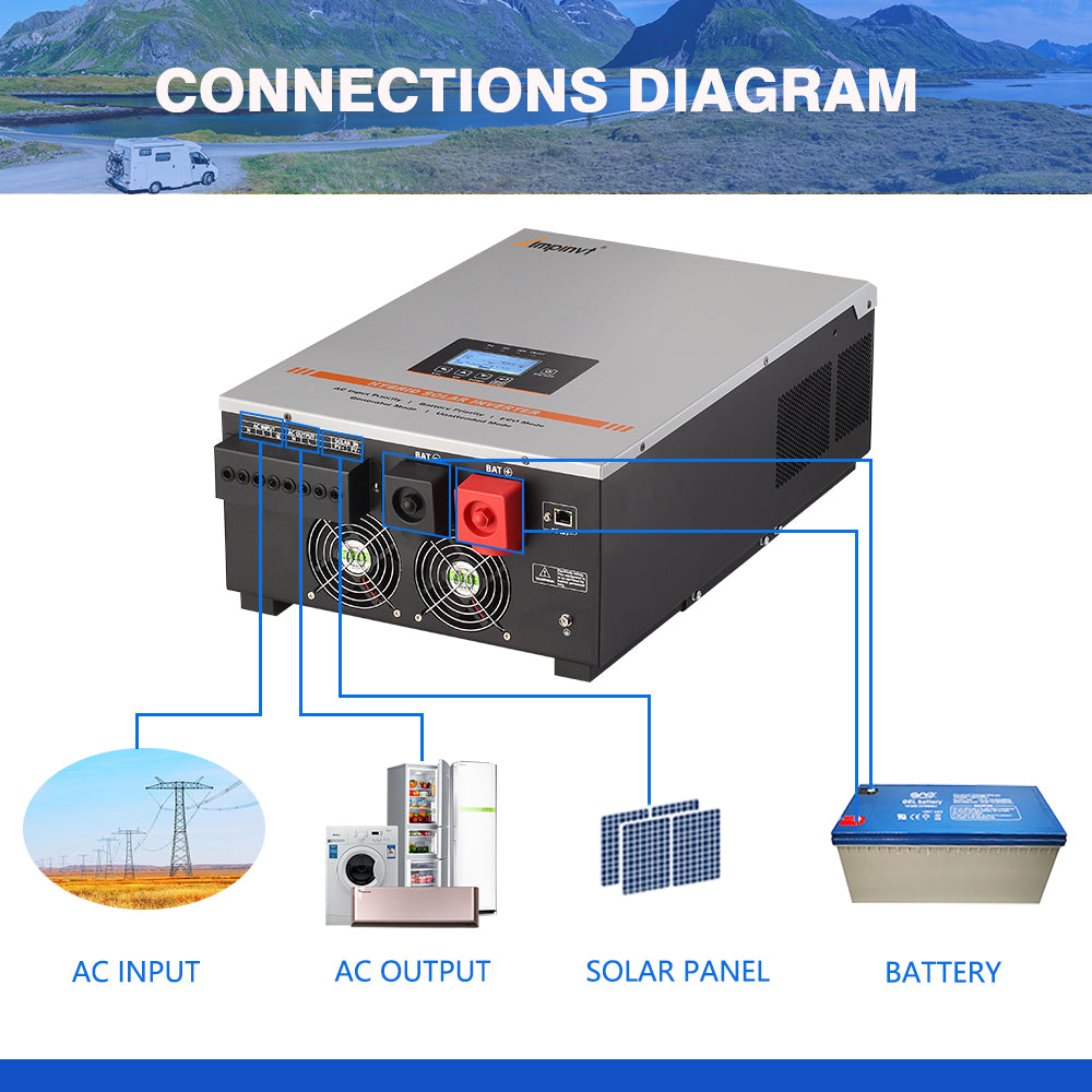 5KW DC 24V Split phase Hybrid Solar Inverter Split Phase