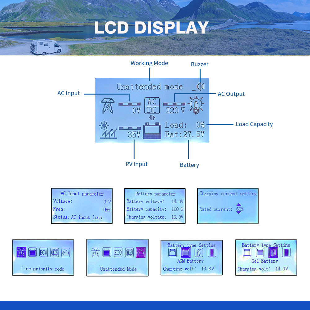5KW DC 24V Split phase Hybrid Solar Inverter Split Phase