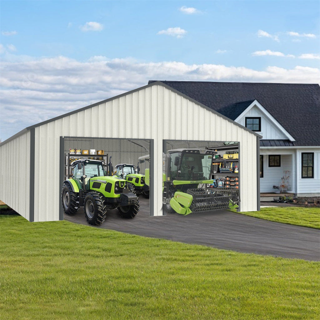 [CLEARANCE] 25' x 33' Double Garage Metal Shed