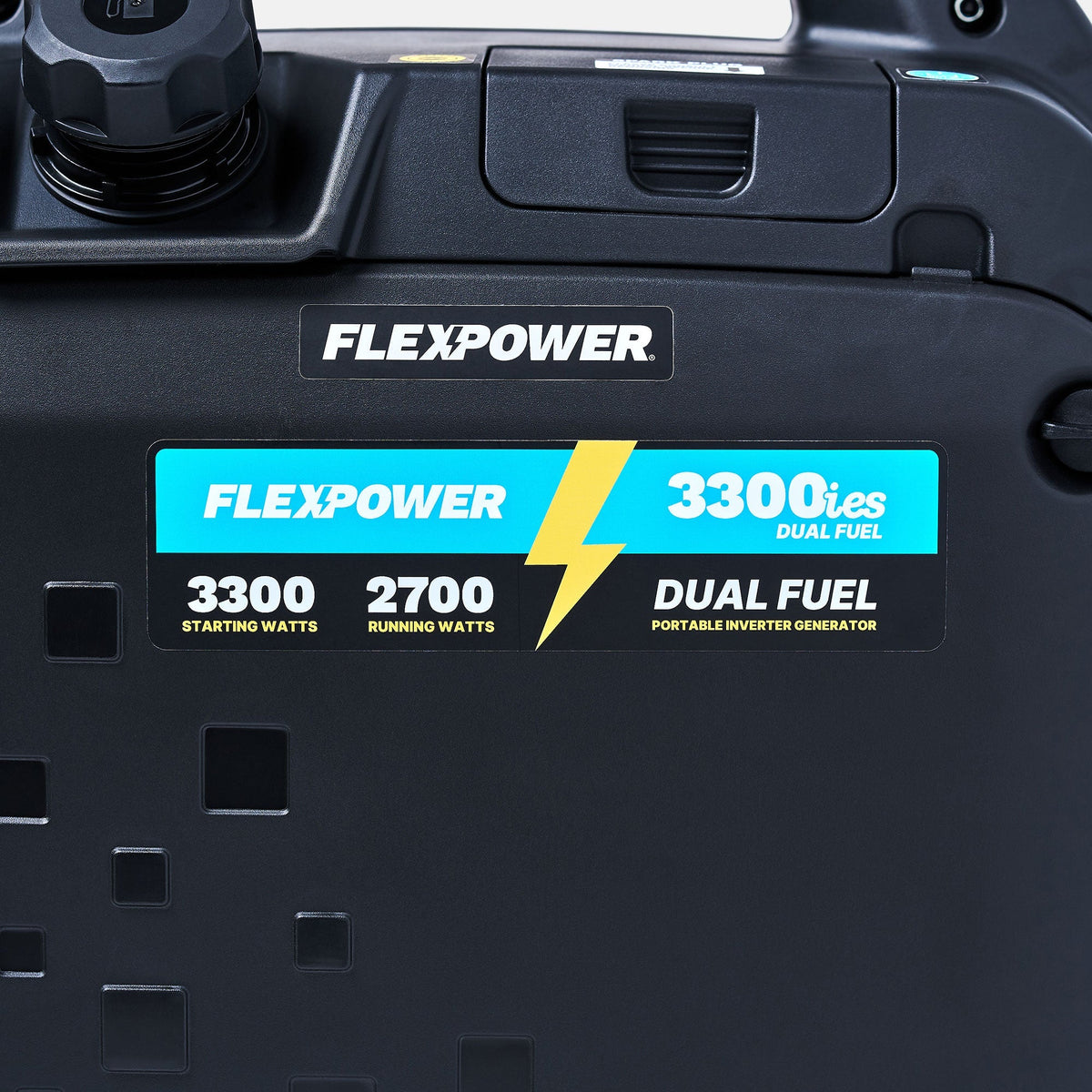 Flex Power® 3300ies Dual Fuel + Electric Start Silent Portable Inverter Generator