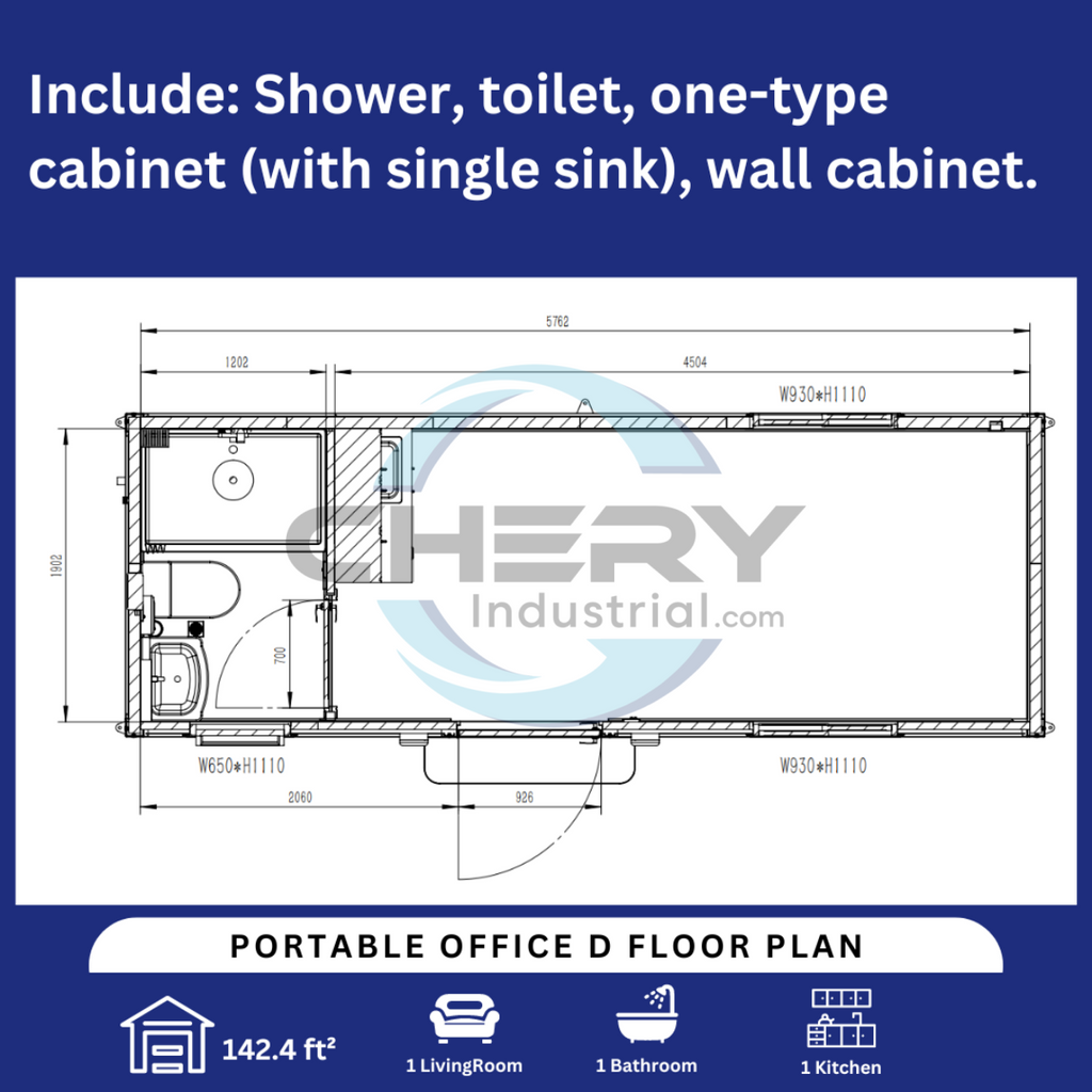 [CLEARANCE] Portable Office 7ft x 20ft with Bathroom