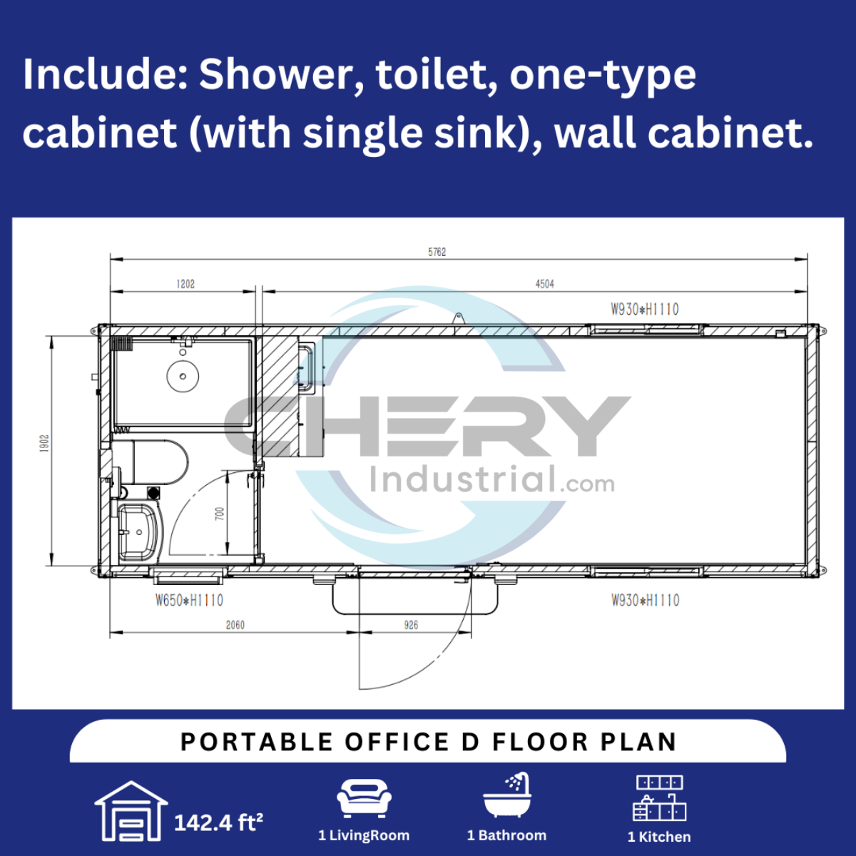 [CLEARANCE] Portable Office 7ft x 20ft with Bathroom