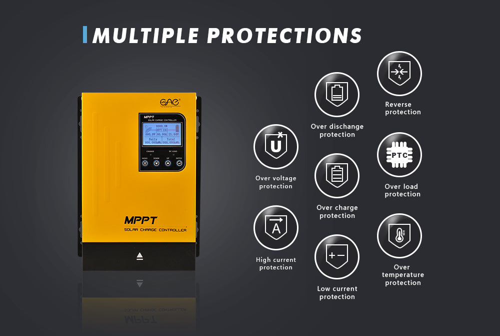 60A MPPT Solar Charge Controller DC 12V 24V 36V 48V