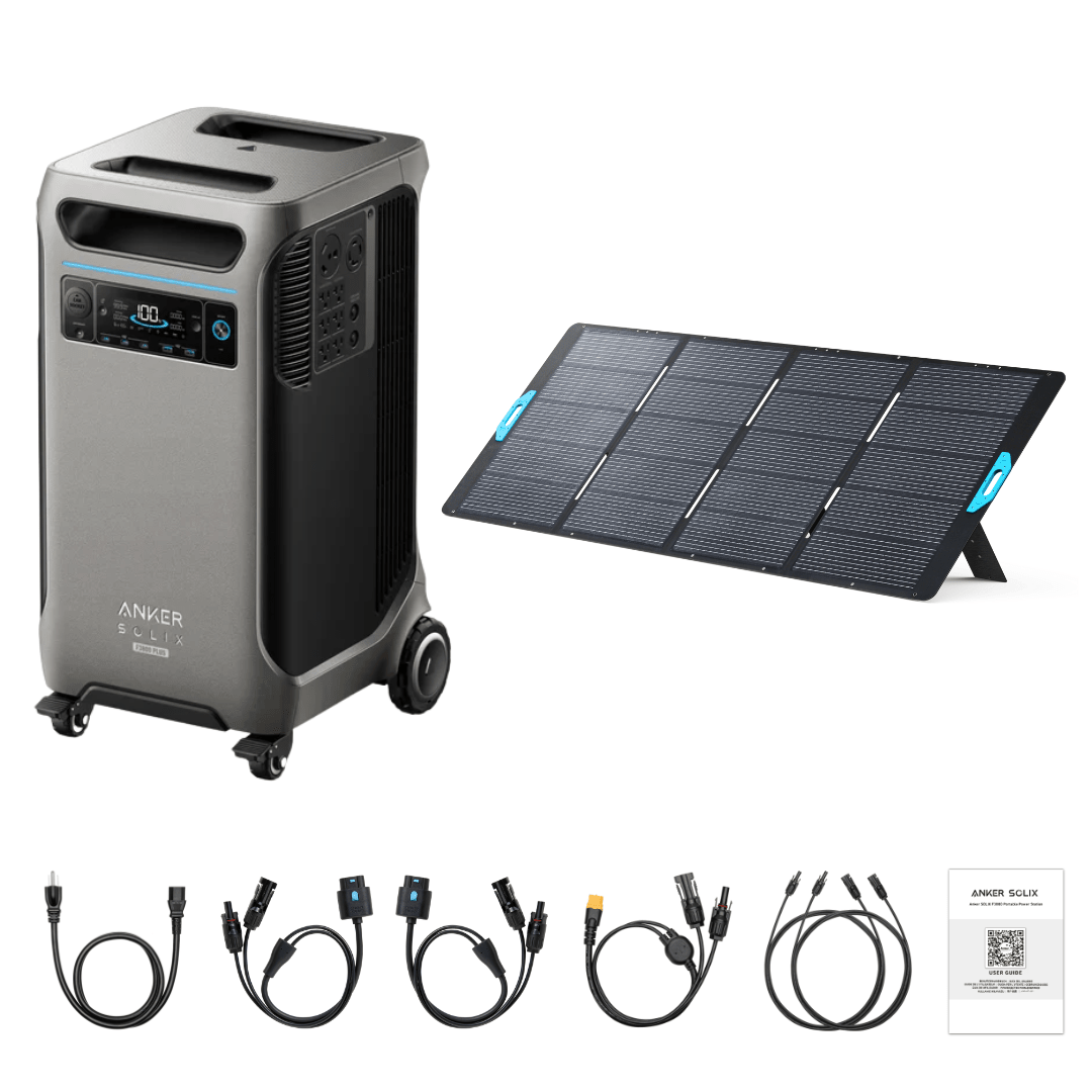 Anker SOLIX F3800 Plus Portable Power Station + 400W Portable Solar Panel - Off Grid Stores