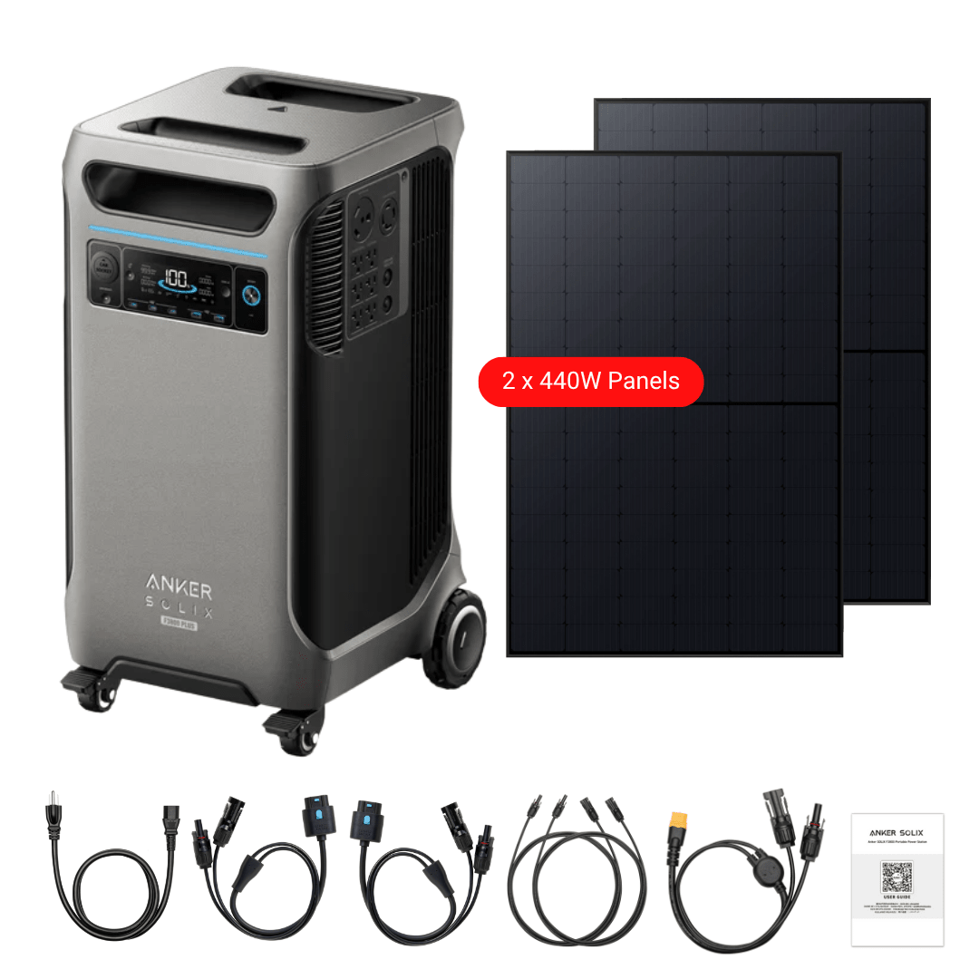 Anker SOLIX F3800 Plus Portable Power Station + 440W Rigid Solar Panels - Off Grid Stores