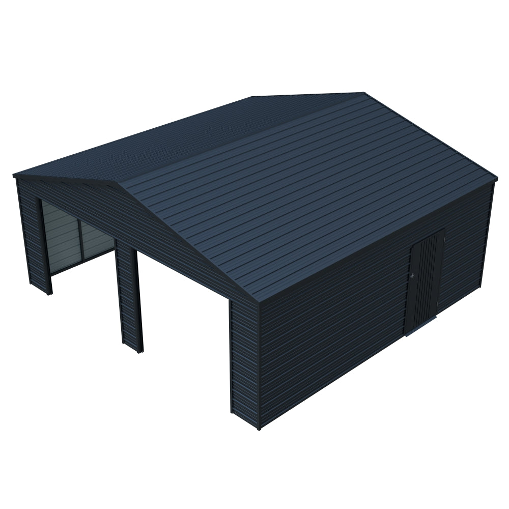 [CLEARANCE] Reinforced 23' x 22' Double Garage Metal Shed with Side Door