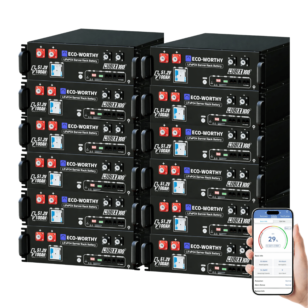 ECO - WORTHY Cubix 100 48V 100Ah Server Rack Battery - Off Grid Stores