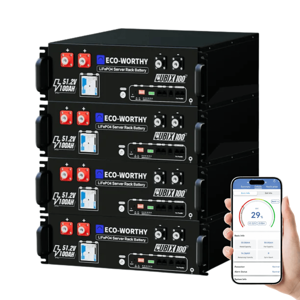 ECO - WORTHY Cubix 100 48V 100Ah Server Rack Battery - Off Grid Stores