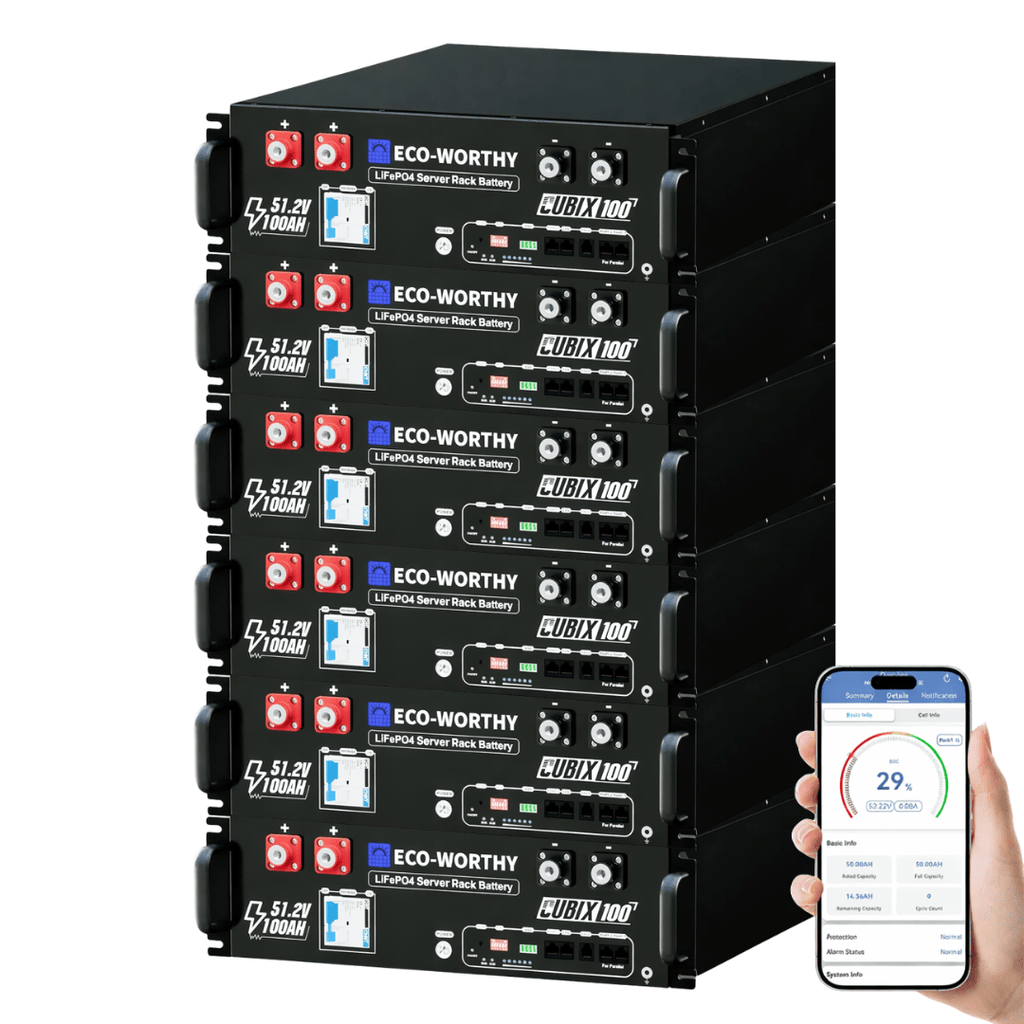 ECO - WORTHY Cubix 100 48V 100Ah Server Rack Battery - Off Grid Stores