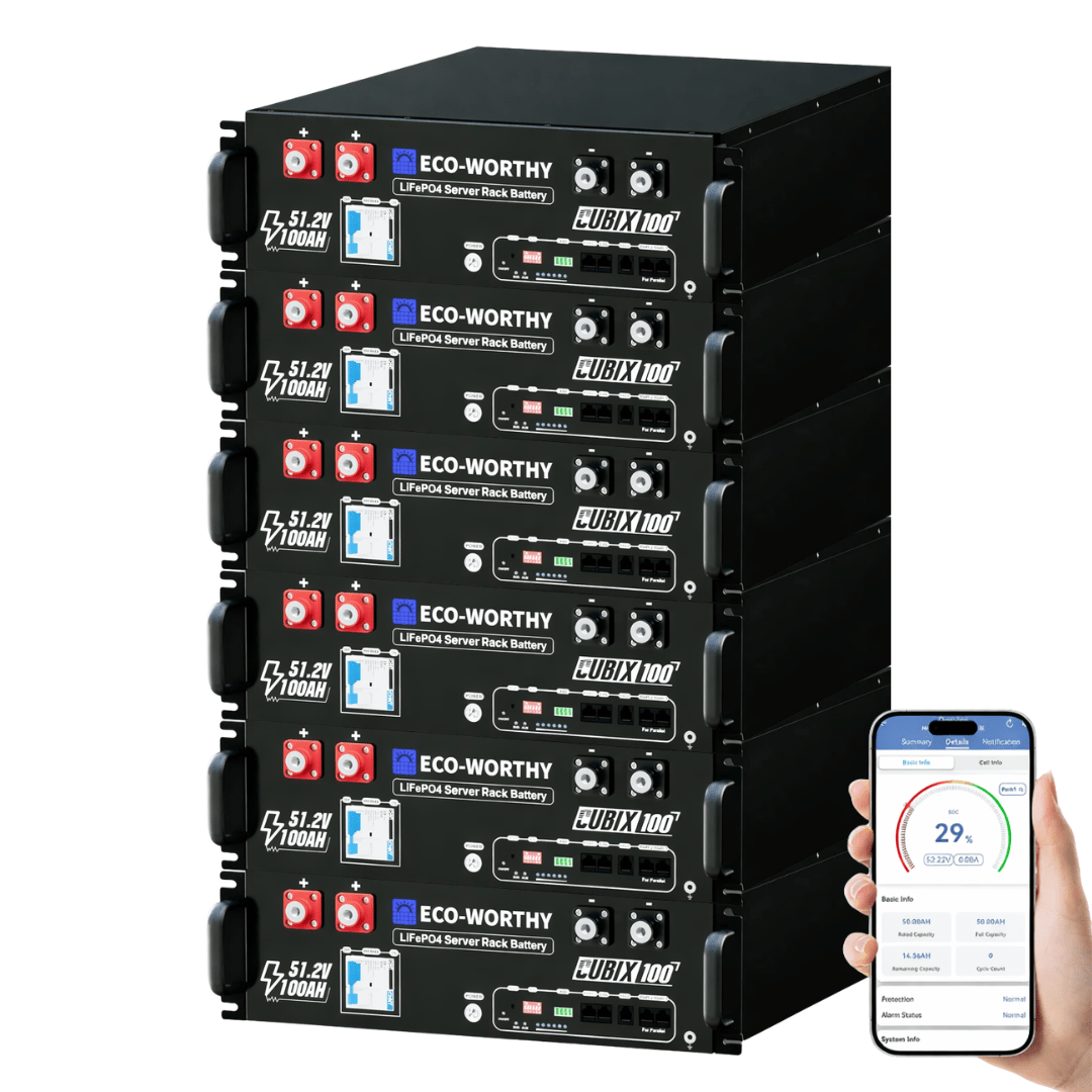 ECO - WORTHY Cubix 100 48V 100Ah Server Rack Battery - Off Grid Stores