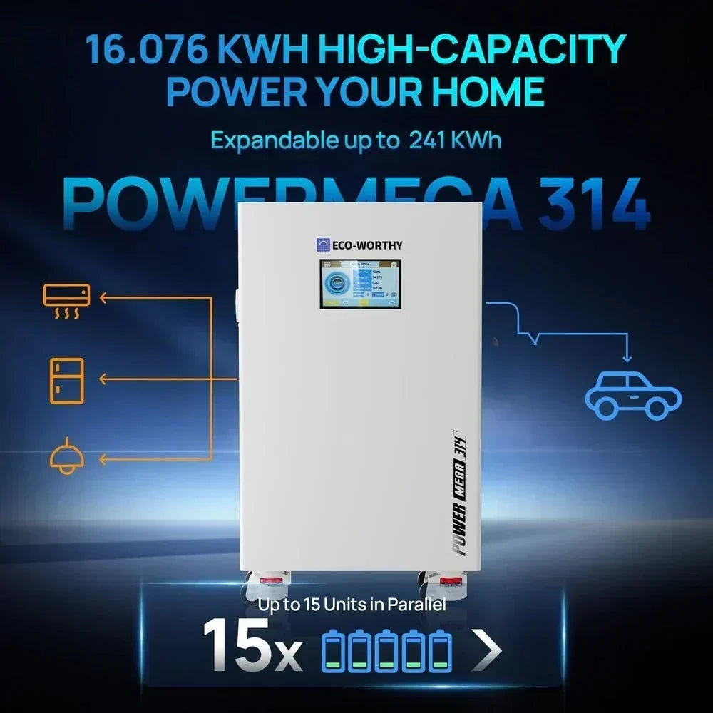 ECO-WORTHY PowerMega 314 51.2V 314AH Lithium Battery