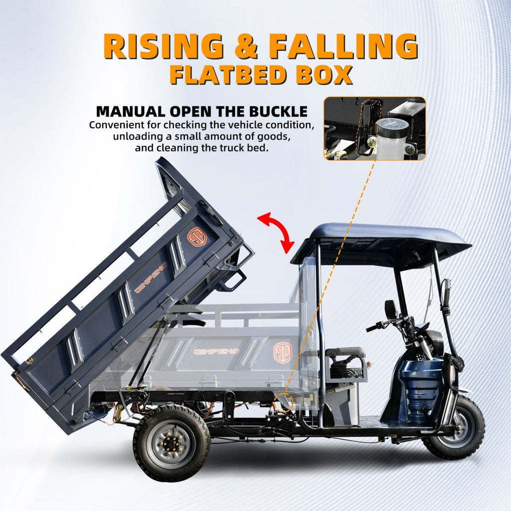 [CLEARANCE] 1500W Electric Cargo Tricycle Truck with Canopy