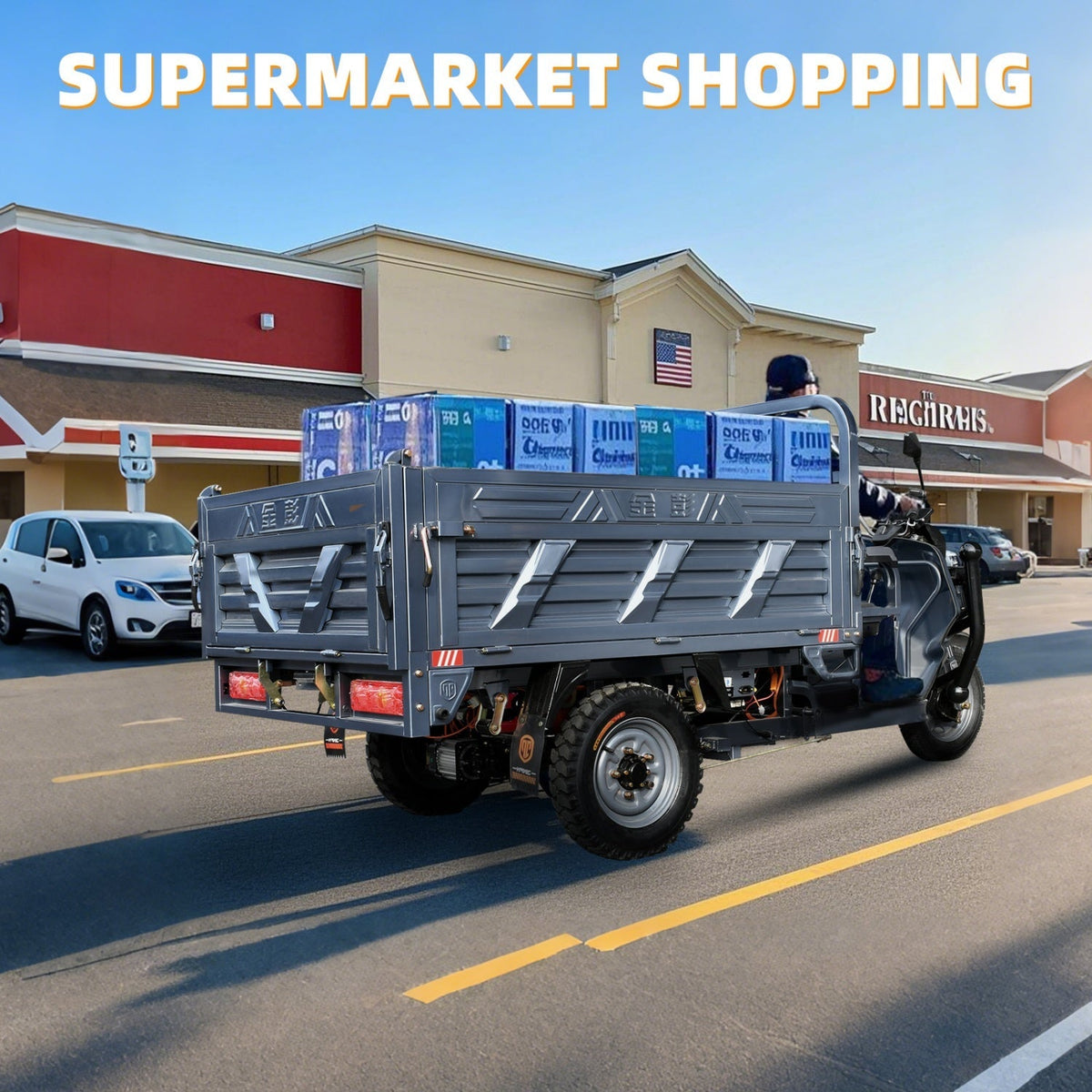 [CLEARANCE] 1500W Electric Cargo Tricycle Truck with Hydraulic Dump for Easy Unloading