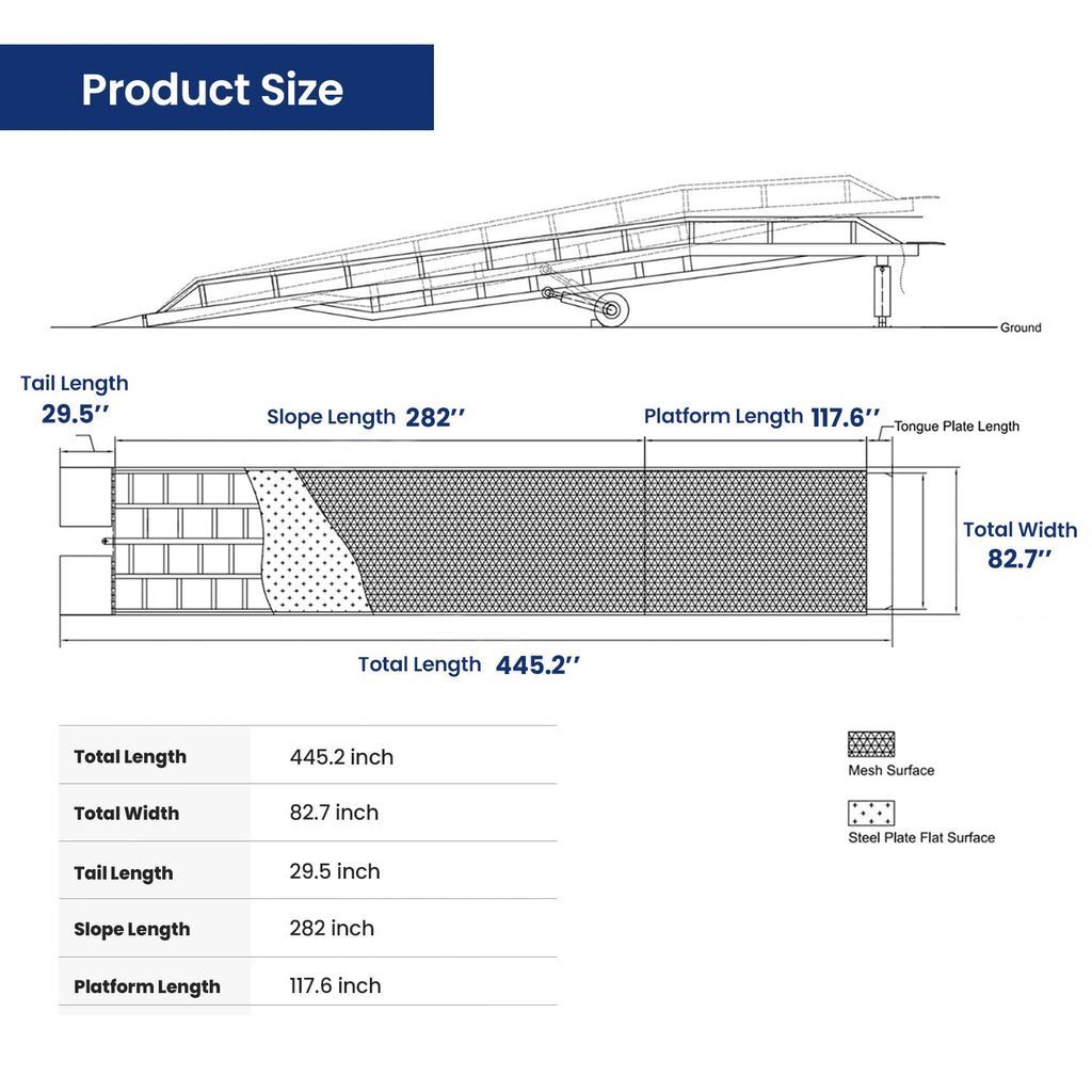 [CLEARANCE] 22,000 lb. Capacity Portable Loading Dock Ramps Yard Ramp