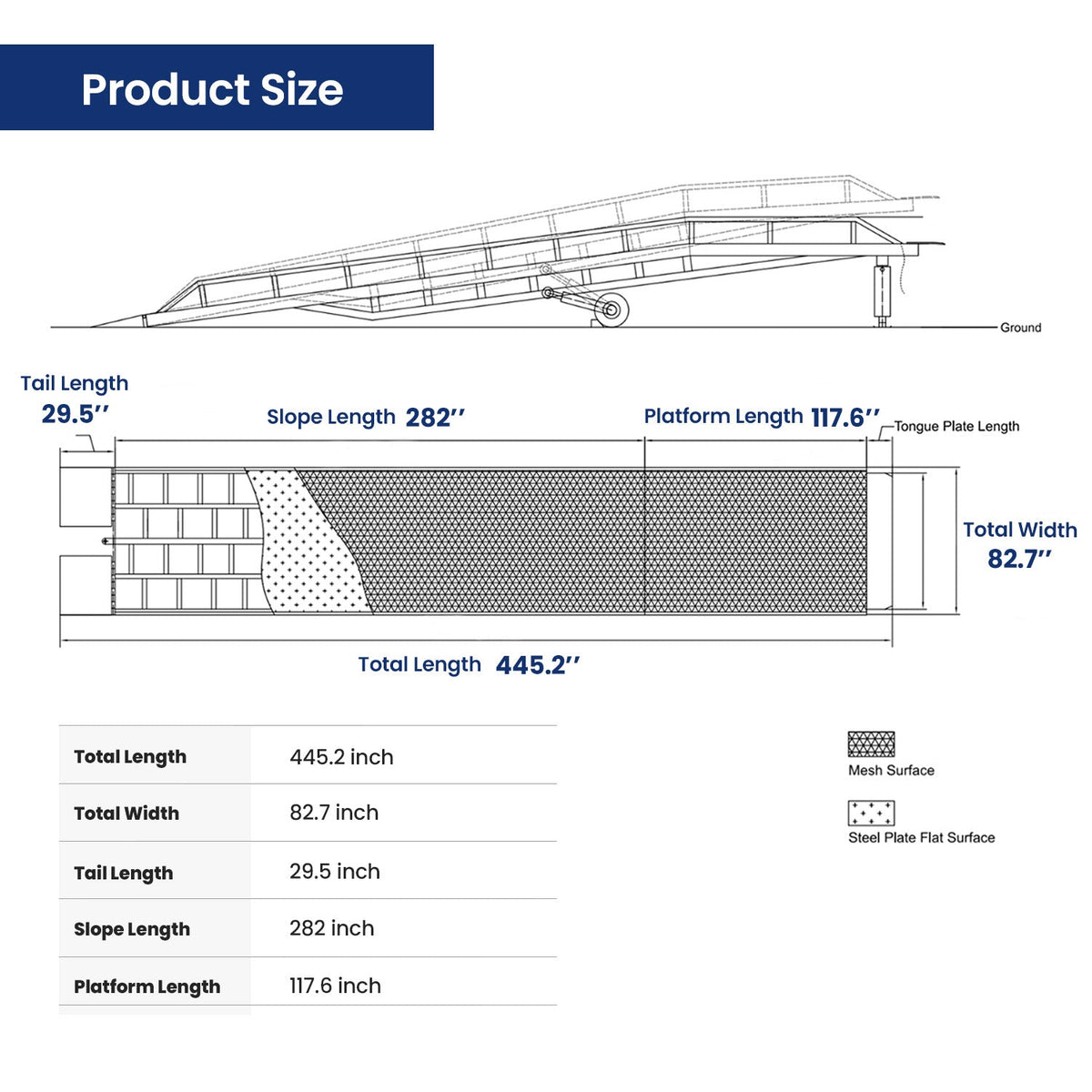 [CLEARANCE] 22,000 lb. Capacity Portable Loading Dock Ramps Yard Ramp
