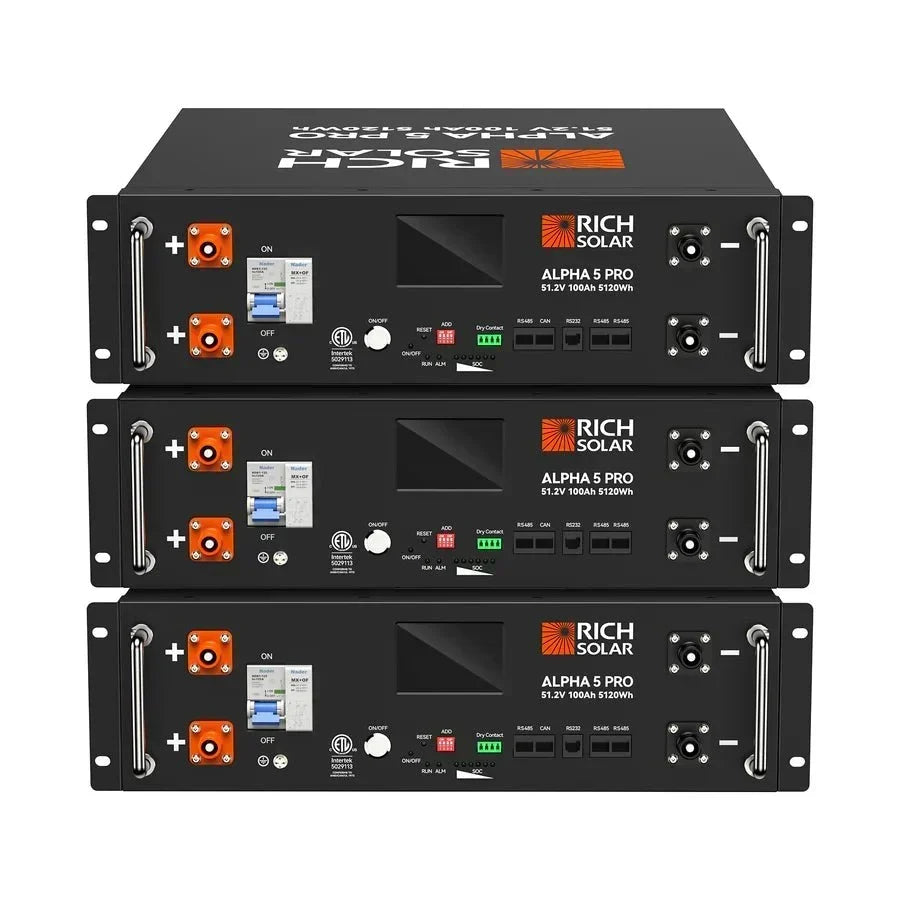 Rich Solar ALPHA 5 PRO 51.2V 100Ah LiFePO4 Lithium Iron Phosphate Batteries - Off Grid Stores
