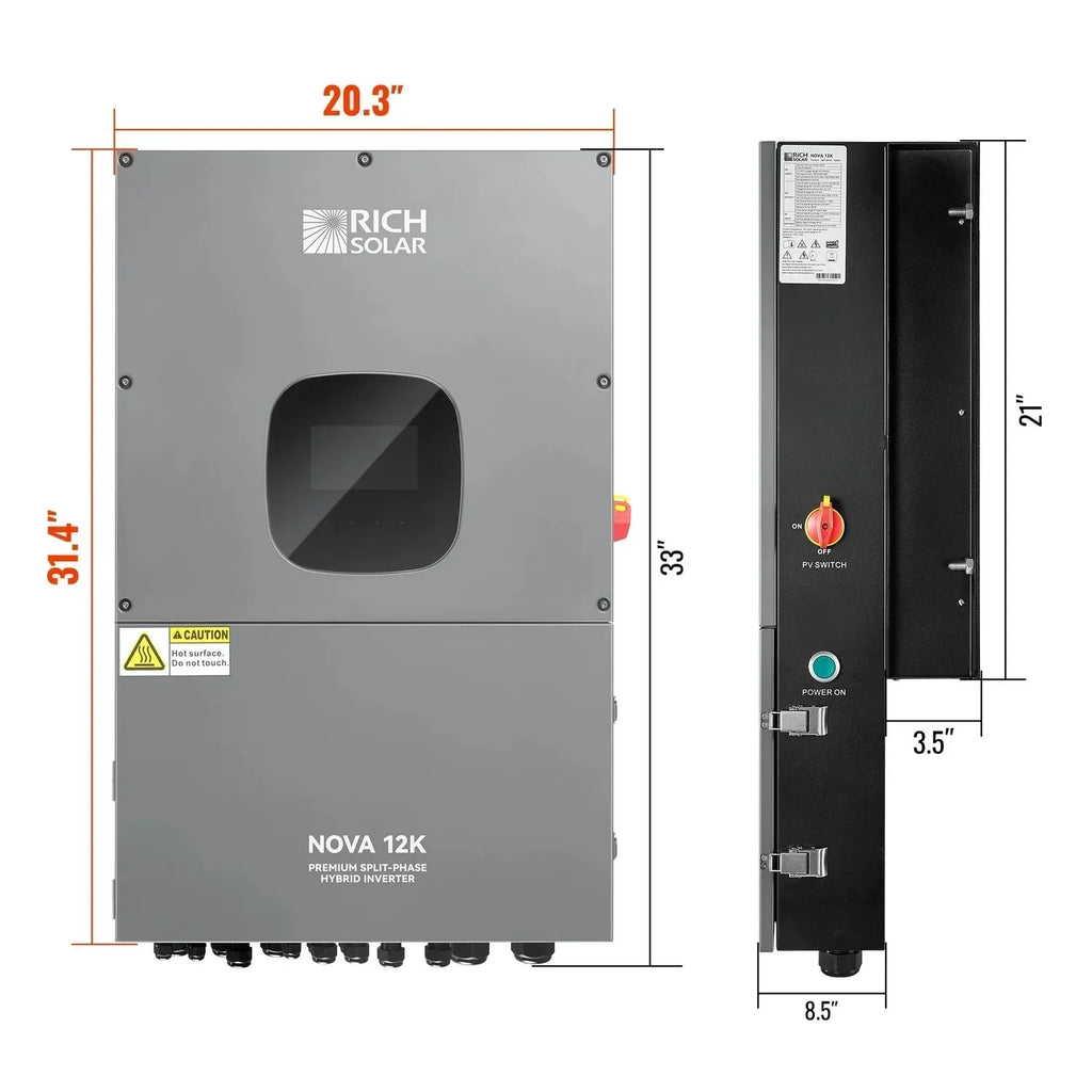 Rich Solar NOVA 12K PV Hybrid Inverter 48V 120/240V Split Phase