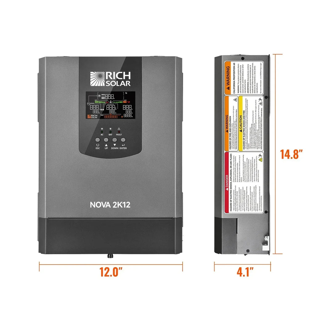 Rich Solar NOVA 2K12 2000W 12V Pure Sine Wave Inverter with Built-in Transfer Switch