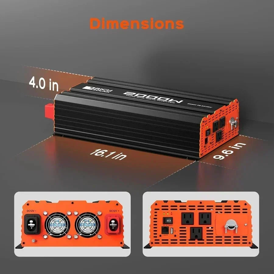 Rich Solar NOVA PURE MAX 2K 2000 Watt 24V Industrial Pure Sine Wave Inverter