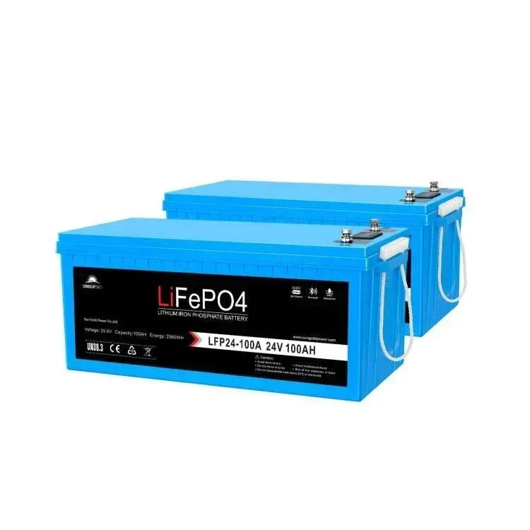 SunGoldPower 24V 100AH LifePO4 Deep Cycle Lithium Battery Bluetooth / Self - Heating / IP65 - Off Grid Stores