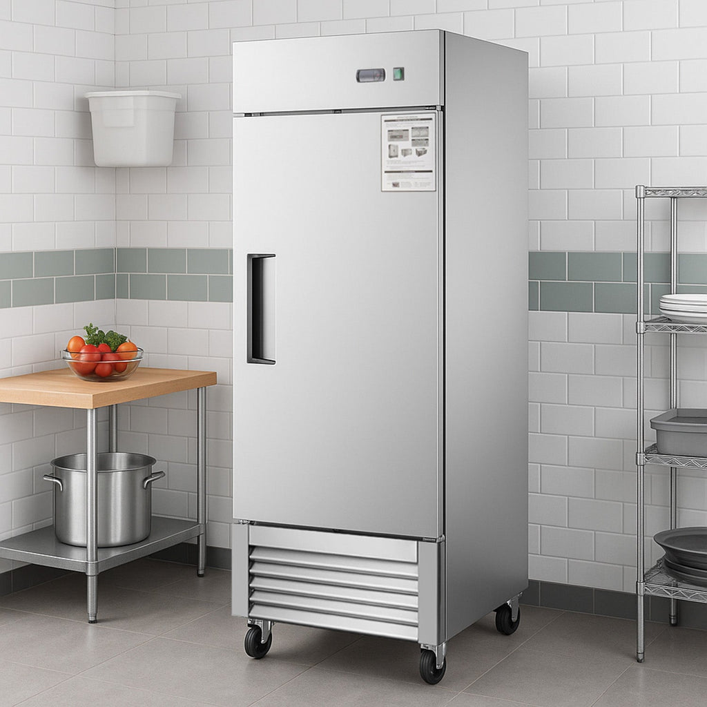 [CLEARANCE] 27"W Single Solid Door Reach-In Refrigerator 19 cu. ft. Commercial Refrigerator